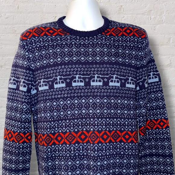 Original Penguin by Munsingwear Ski Lift Sweater Navy Wool Blend Men’s Medium - Picture 10 of 12